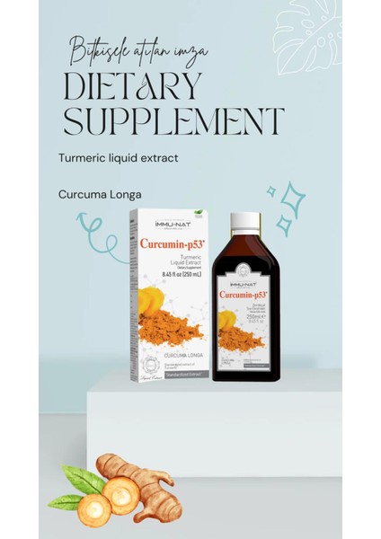 Curcumin P53 Zerdeçal Sıvı Ekstraktı Takviye Edici Gıda