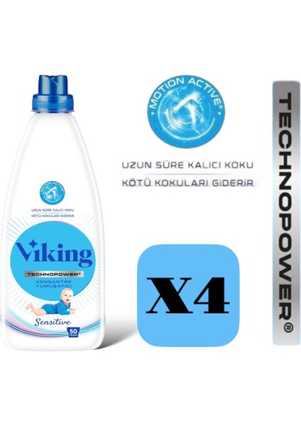 Konsantre Yumuşatıcı Sensitive 1200 ml 4 Adet Yeni Ambalaj