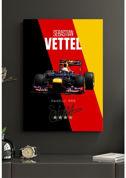 Sebastian Vettel Formula F1 33X48 Poster Duvar Posteri Çift Taraflı Bant Hediye