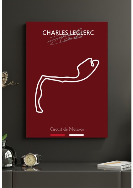Charles Leclerc Circuitde Monaco Formula F1 33 x 48 cm Poster Duvar Posteri Çift Taraflı Bant