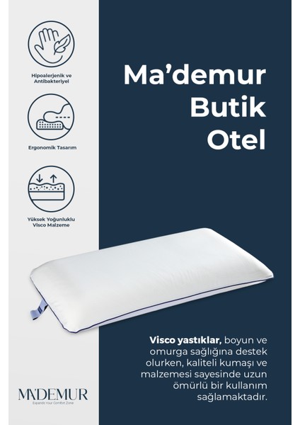 Klasik Geniş Otel Visco Yastık 70X40X11 cm