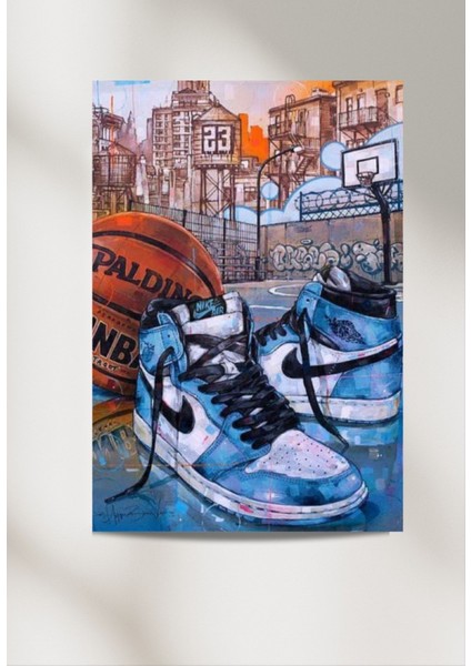 Basketboll 33 x 48 cm Poster Duvar Posteri Çift Taraflı Bant