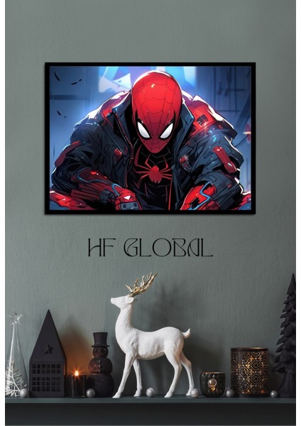 Spiderman Poster , Spider-Man Cyberpunk Posterleri , Kağıt Poster Çerçevesiz