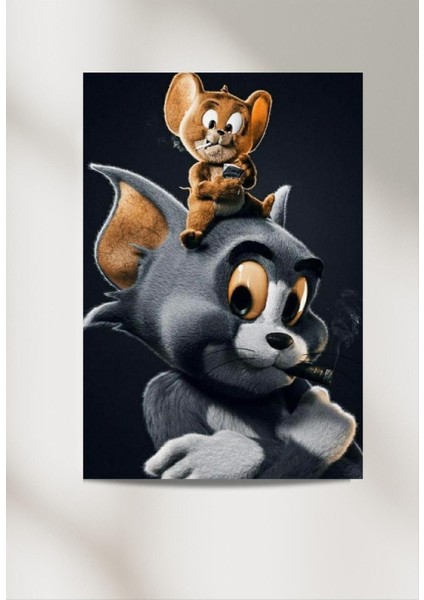 Mafya Tom & Jerry 33 x 48 cm Poster Duvar Posteri Çift Taraflı Bant Hediye