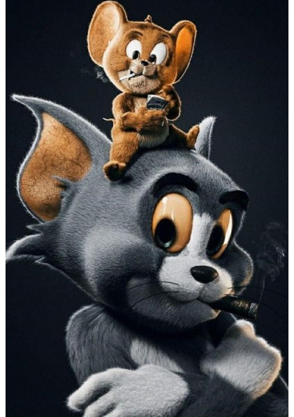 Mafya Tom & Jerry 33 x 48 cm Poster Duvar Posteri Çift Taraflı Bant Hediye