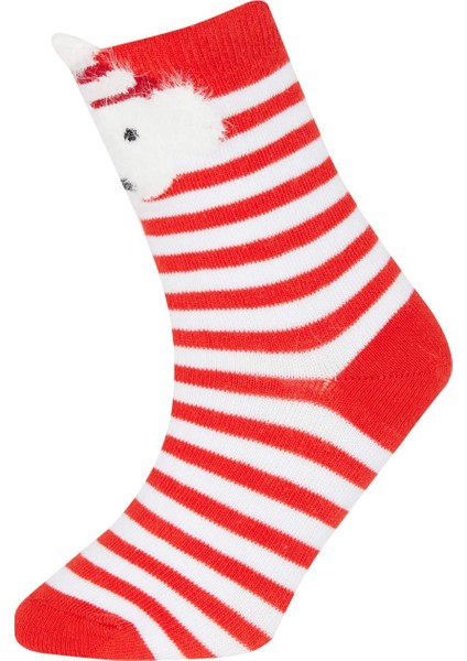 Kız Çocuk Yılbaşı Temalı 2'li Pamuklu Uzun Çorap B5365A8NS modelleri