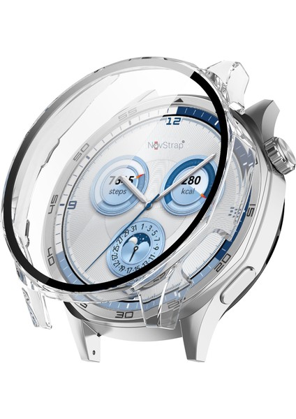 Huawei Watch Gt5 46MM ile Uyumlu Ekran Koruyucu Cam ve Kasa Koruyucu Kılıf Sert Polikarbon