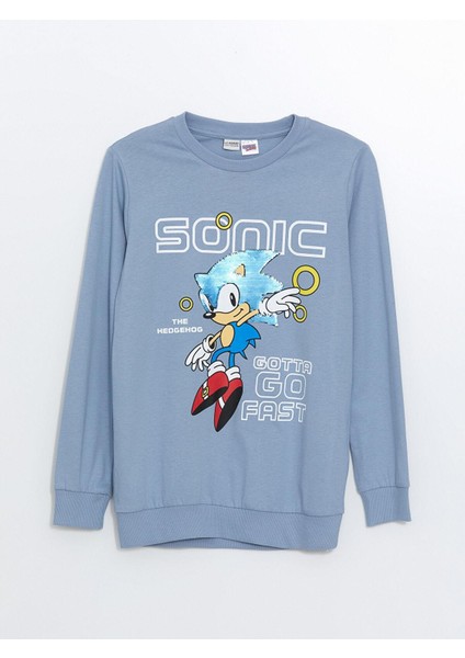 Lcw Kids Bisiklet Yaka Sonic Baskılı Çift Yönlü Payetli Uzun Kollu Erkek Çocuk Tişört