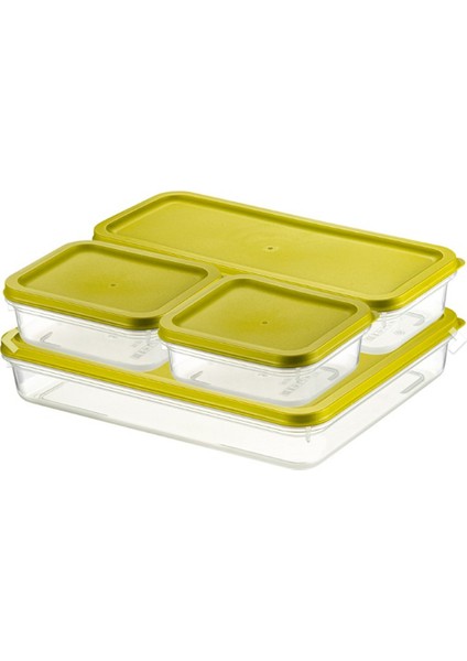 Buzdolabı ve Buzluk Için Alfa Ürün Saklama Kabı 4lü Set