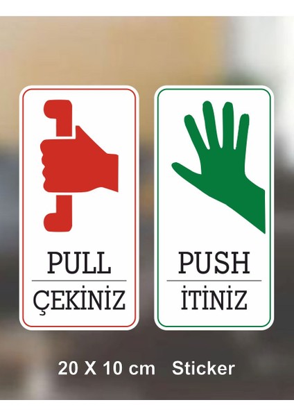 İtiniz Çekiniz Folyo Baskı Etiket 20x10 cm