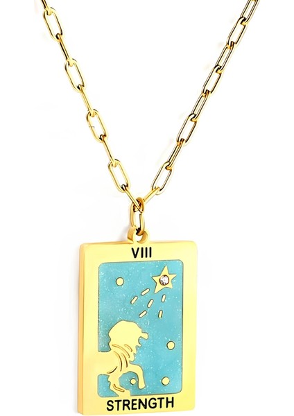 Tarot Kartı Çelik Kolye - 316L Cerrahi Çelik Kolye