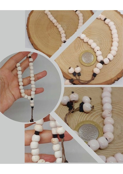 Anadolu Toprağı Serisi 33’lük Beyaz Renk Seramik Boncuk Tesbih 8-9mm (54288)