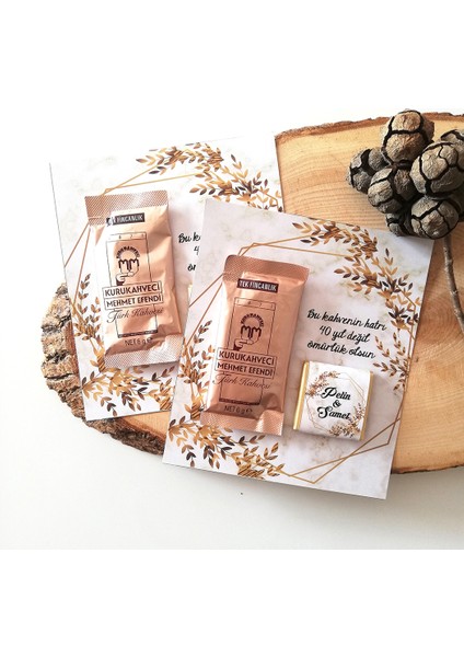 Gold Yapraklı Kahve Çikolata Hediye Nişan Söz Nikah Kına Gecesi 30 Adet fiyatları