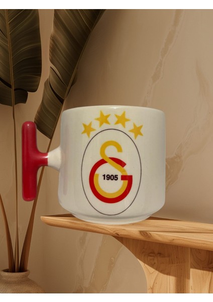 "galatasaray" Baskılı Çift Taraf Yazılı Kupa Bardak (Kırmızı Kulp)