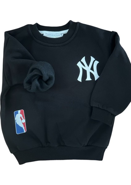 Newyork Yazı Baskılı Basketbol Temalı Erkek Çocuk Sweatshırt Alt Üst Takım Içi Polarlı fırsatları