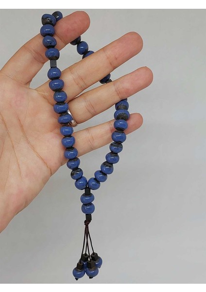 Anadolu Toprağı Serisi 33’lük Mavi Renk Seramik Boncuk Tesbih 8-9mm (54298)