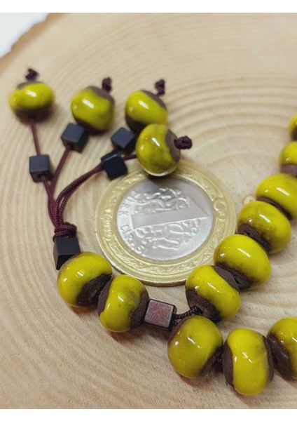 Anadolu Toprağı Serisi 33’lük Sarı Renk Seramik Boncuk Tesbih 8-9mm (54282) modelleri