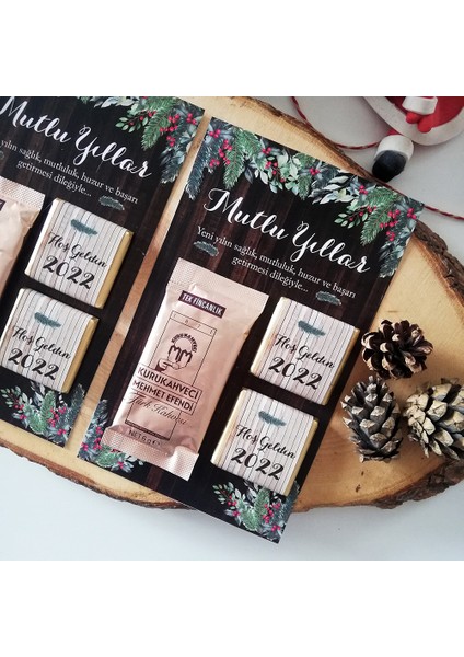 Yeni Yıl Yılbaşı Hediyesi Kahve Ikili Çikolata Hediyelik 10 Adet fırsatları