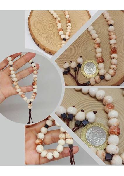 Anadolu Toprağı Serisi 33’lük Kahverengi Renk Seramik Boncuk Tesbih 8-9mm (54310)