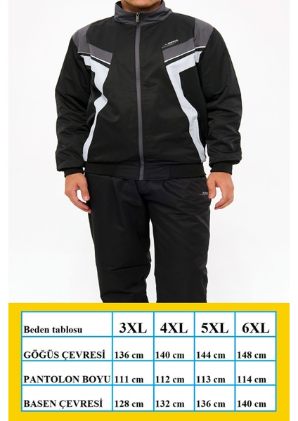 Erkek Siyah Yarım Balıkçı Yaka Düz Paça Maraton Büyük Beden Eşofman Takımı EDY2637B-S indirimleri