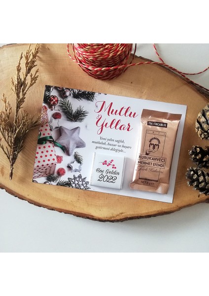 Yıldızlı Yeni Yıl Yılbaşı Hediyesi Kahve Çikolata Hediyelik 10 Adet