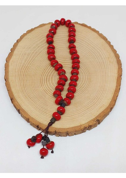 Anadolu Toprağı Serisi 33’lük Kırmızı Renk Seramik Boncuk Tesbih 8-9mm (54276) fırsatları