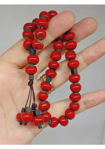 Anadolu Toprağı Serisi 33’lük Kırmızı Renk Seramik Boncuk Tesbih 8-9mm (54276) indirimleri
