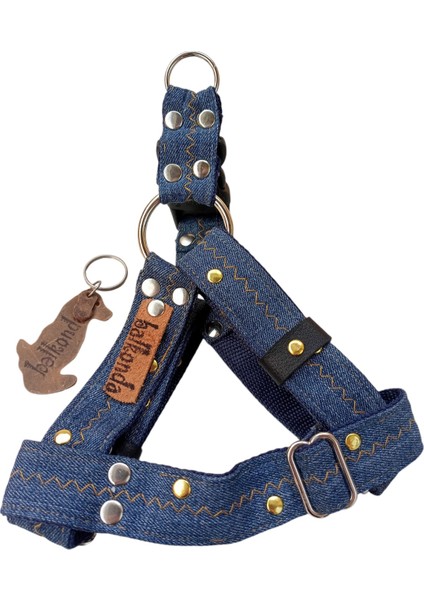 Köpek Göğüs tasması minik ırk Lacivert Kot Göğüs ölçüsü:25-45cm ayarlamalı 1-7 kg dog harness GT2-29