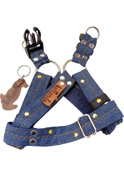 Köpek Göğüs tasması minik ırk Lacivert Kot Göğüs ölçüsü:25-45cm ayarlamalı 1-7 kg dog harness GT2-29 indirimleri