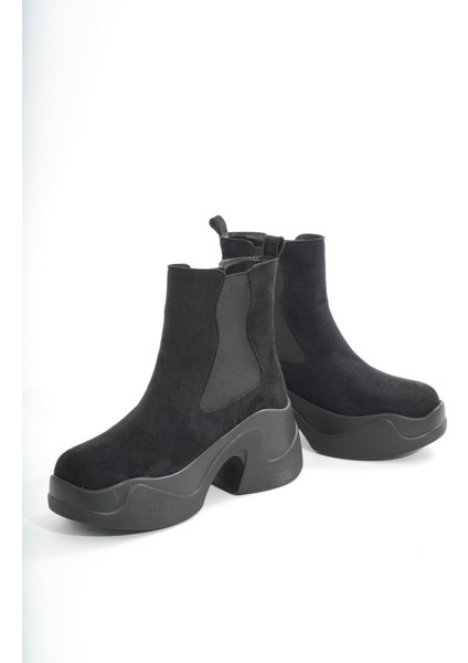 FZ-2400 Siyah Süet Yüksek Tabanlı Lastikli Günlük Kadın Bot fırsatları