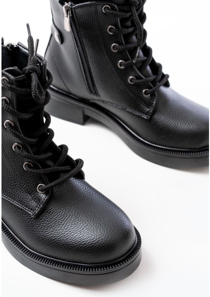 02-2003 Siyah Bağcıklı Fermuarlı Günlük Kadın Bot fırsatları