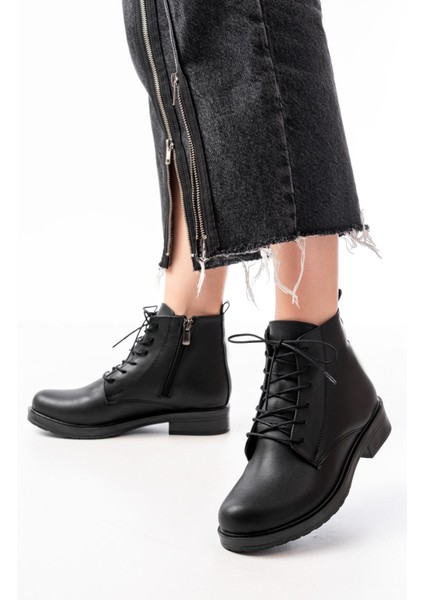 165-225 Siyah Bağcıklı Fermuarlı Günlük Kadın Bot fiyatları