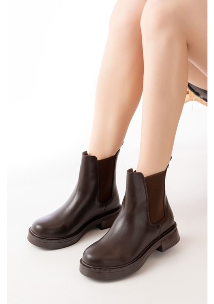 02-2137 Kahverengi Lastikli Günlük Kadın Bot fiyatları