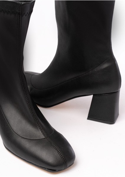 HC-2700 Siyah Streç Topuklu Fermuarlı Günlük Kadın Bot modelleri