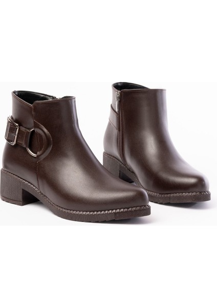 270-3030 Kahverengi Toka Aksesuarlı Fermuarlı Günlük Kadın Bot fırsatları