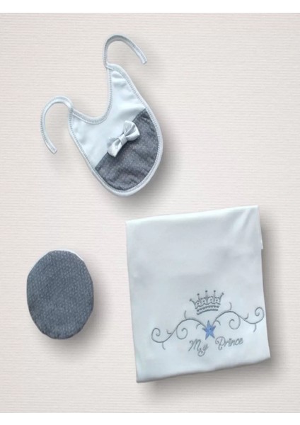 Süper Prens Nakışlı %100 Cotton Antibakteriyel 10LU Zıbın Takımı Hastane Çıkışı Gri fiyatları