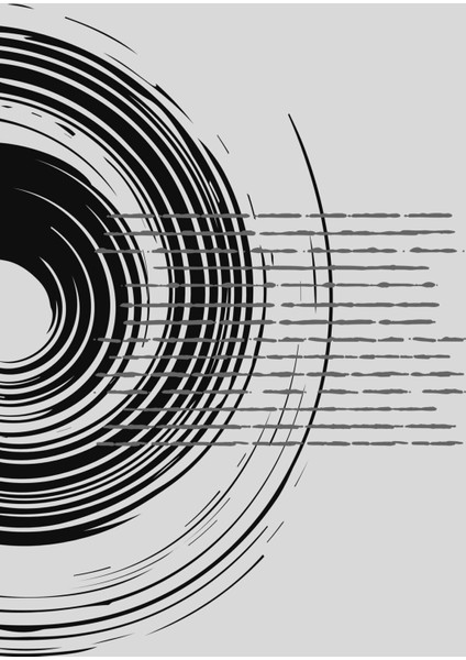 siyah-Beyaz Soyut Sppiral Model 3 |çerçeveli Temperli Cam Tablo Tekli Dikey fiyatları