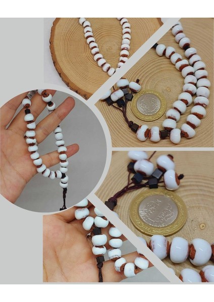 Anadolu Toprağı Serisi 33’lük Beyaz Renk Seramik Boncuk Tesbih 8-9mm (54280)