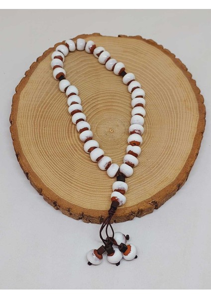 Anadolu Toprağı Serisi 33’lük Beyaz Renk Seramik Boncuk Tesbih 8-9mm (54280) fırsatları