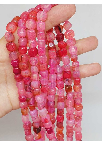 Akik Taşı Küp Şekilli 6-7mm Aralığı Dizi (54444)