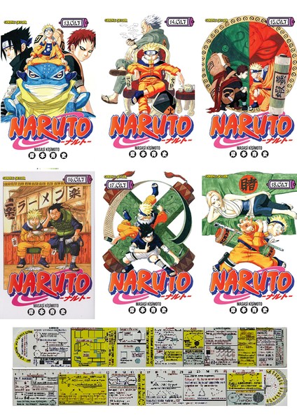 Naruto 13-14-15-16-17-18. Ciltler Manga Seti + Mat. Öğreten Cetvel