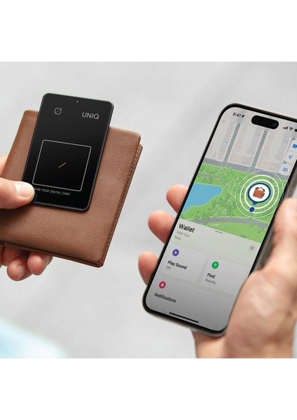 Atlas Serisi Nfc Find My Destekli Dijital Göstergeli Kablosuz Şarjlı Dijital Kart