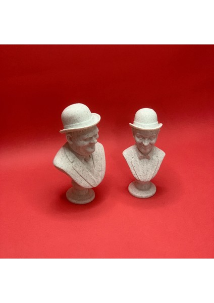 3d Laurel & Hardy Büst - Figür - 10 Cm Mermer Görünümlü fiyatları