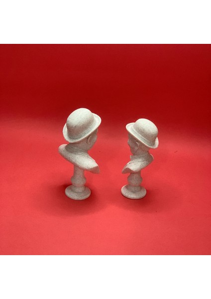 3d Laurel & Hardy Büst - Figür - 10 Cm Mermer Görünümlü modelleri