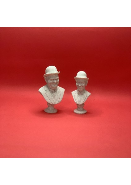 3d Laurel & Hardy Büst - Figür - 10 Cm Mermer Görünümlü indirimleri