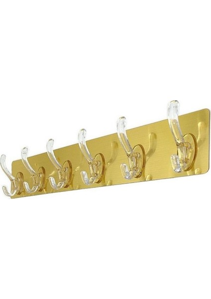 Gold Tek Parça Kendinden Yapışkanlı 6 Kancalı Askı