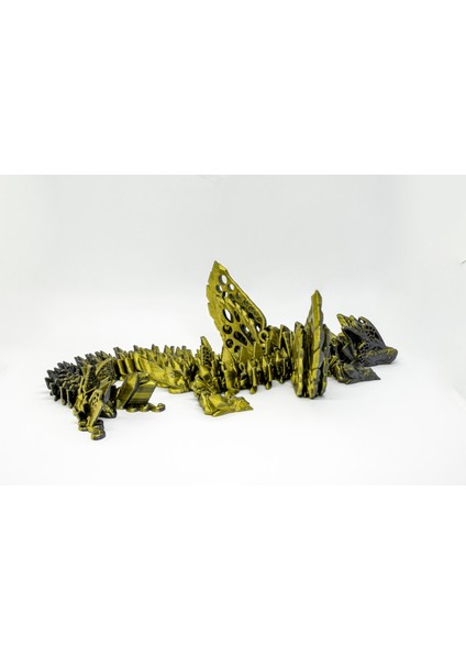 3 Kanatlı Ejderha 3D Hareketli ve Renk Geçişli Gold - Siyah Dev Boy