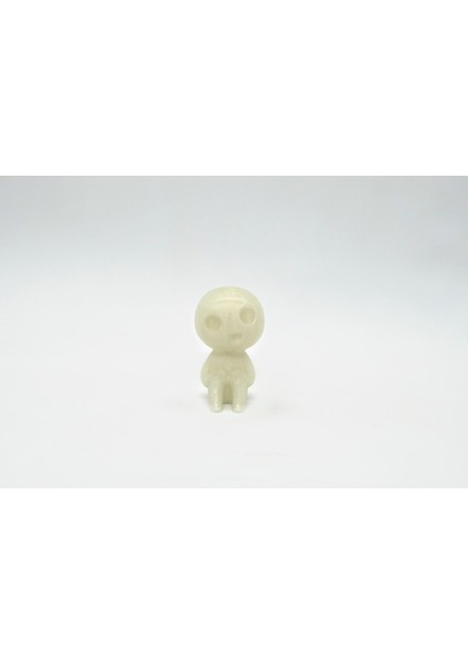Kodama Hayalet Figür Yuvarlak Kafa Fosforlu Yeşil 3D Model