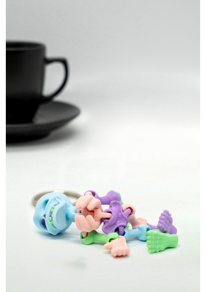 Iskelet Pastel Renkli 3D Hareketli Anahtarlık