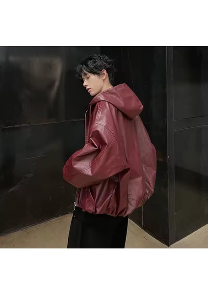 Ultra Ovarsize Hakiki Deri Unisex Hip Hop Mont